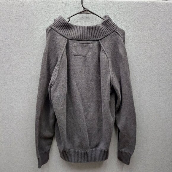 American Eagle Outfitters XXL Gray Cotton Half-Zip Sweater - Picture 3 of 6